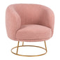 ARMCHAIR ARIEN HM8403.22 BOUCLE FABRIC IN DUSTY PINK-GOLD METAL BASE 78x75x84Hcm. image 1