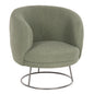 ARMCHAIR ARIEN HM8403.27 BOUCLE FABRIC IN PISTACHIO GREEN-SILVER METAL BASE 78x75x84Hcm. image 1