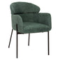 ARMCHAIR WOLF HM8583.03 PETROL GREEN BOUCLE FABRIC-BLACK METAL LEGS 58x58x80Hcm. image 1