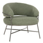 ARMCHAIR TRUDI HM8639.27 PISTACHIO GREEN BOUCLE FABRIC AND SILVER METAL FRAME 84x79x76Hcm. image 1