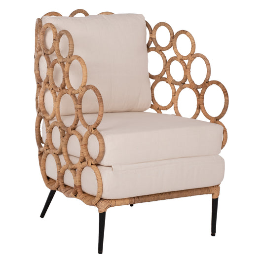 ΑRMCHAIR RINGER FB99341 RATTAN-METAL NATURAL COLOR 65x69x86H cm. image 1