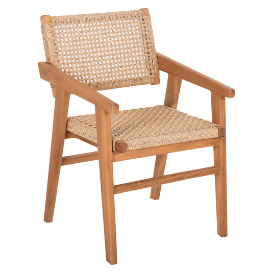 DINING ARMCHAIR BJORN HM9403.11 SOLID TEAK WOOD-ROPE 54,5x61x85Hcm. image 1