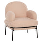 ARMCHAIR AGNES HM9525.20 ECRU BOUCLE FABRIC-BLACK METAL LEGS 74x71x83Hcm. image 1