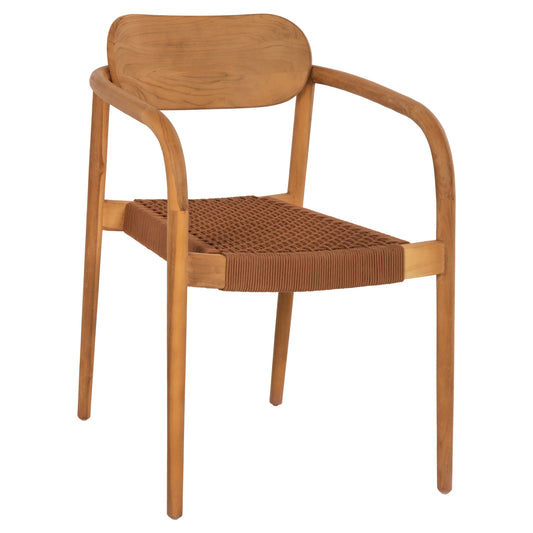 ARMCHAIR OSLO HM9636.01 TEAK WOOD IN NATURAL & BROWN ROPE 55x54x80Hcm. image 1