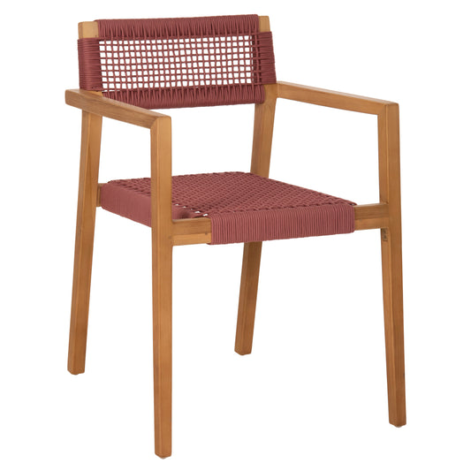 ARMCHAIR CHARLOTTE HM9637.06 TEAK WOOD IN NATURAL & PINK ROPE 59x54x83Hcm. image 1