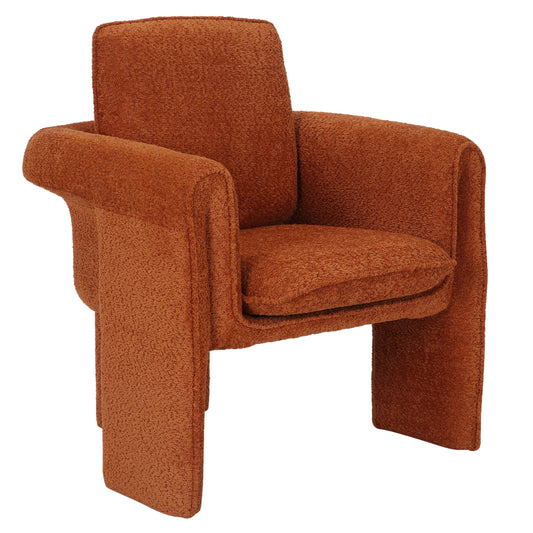 ARMCHAIR CRUSHER HM9681.05 ORANGE BOUCLE FABRIC-METAL FRAME 82x78x87Hcm. image 1