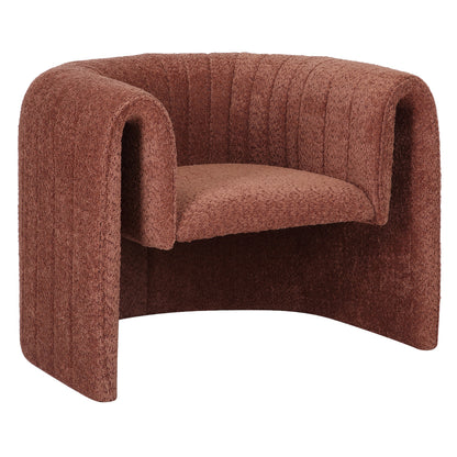 ARMCHAIR RIKER HM9682.02 METAL FRAME-BRICK RED BOUCLE FABRIC 92x74x69Hcm. image 1