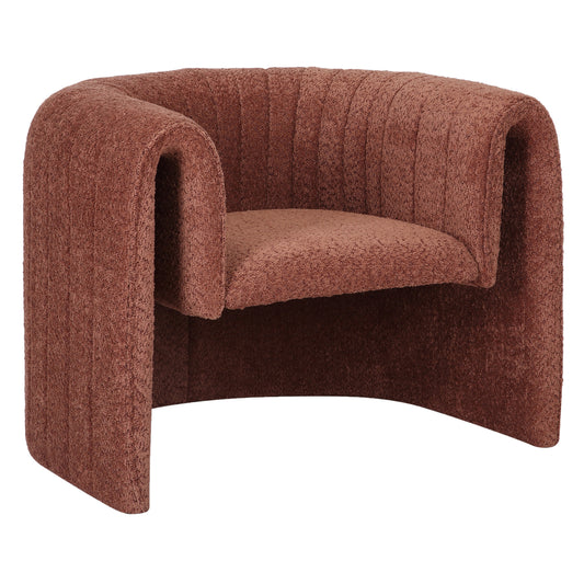 ARMCHAIR RIKER HM9682.02 METAL FRAME-BRICK RED BOUCLE FABRIC 92x74x69Hcm. image 1