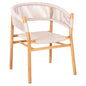 DINING ARMCHAIR IRVING HM9763 TEAK WOOD IN NATURAL COLOR AND BEIGE ROPE 60x55x78Hcm. image 1