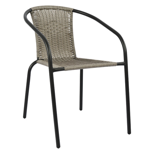 Armchair Camel HM5015.01 Grey metallic with wicker 48x48-53x72 cm image 1