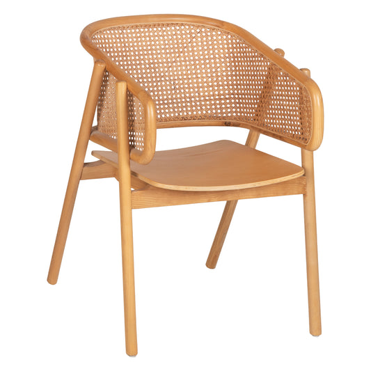 ARMCHAIR KENLEE HM9872 ASHWOOD AND NATURAL RATTAN IN NATURAL COLOR 57,5x55x81Hcm. image 1