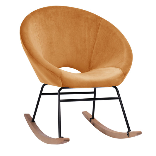 Rocker velvet armchair Paulina HM8399.09 in gold 76x86x76 cm. image 1