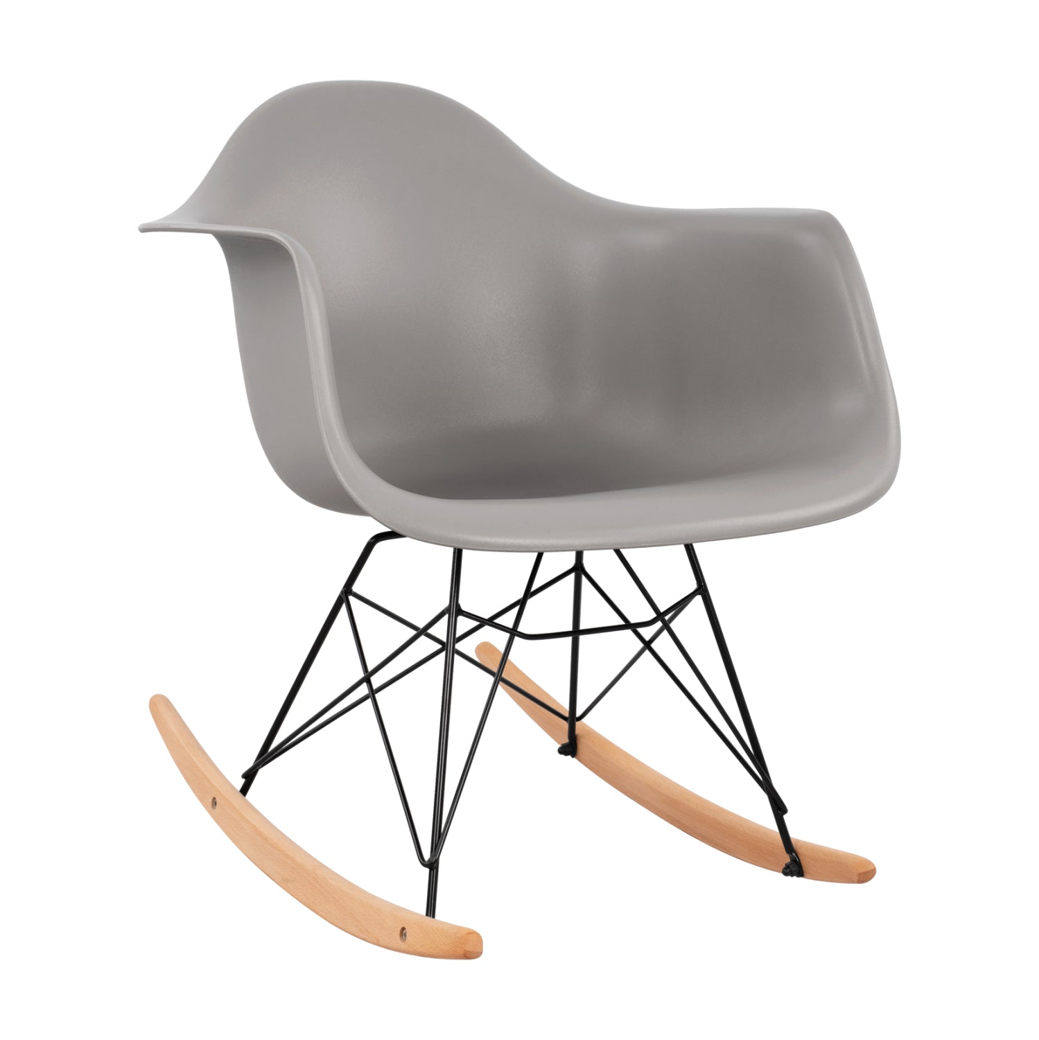 HM0035.20 Rocking Armchair, seat grey-Black Frame, 61x71x64cm image 1