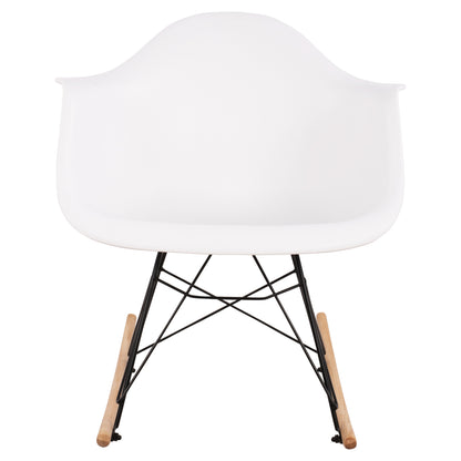Х rocking chair с бяла седалка и черна рамка 61x71x64 cm