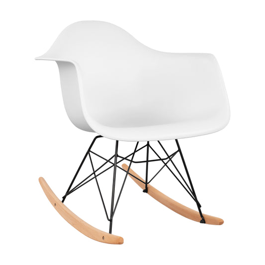 Rocking Armchair, white seat-Black frame HM0035.11 61x71x64 cm image 1