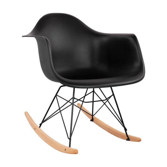 HM0035.12 Rocking Armchair with black seat-Black Frame, 61x71x64cm image 1