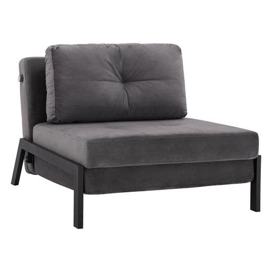 HM3078.11 Armchair Bed, velvet grey, 95x92x66cm image 1