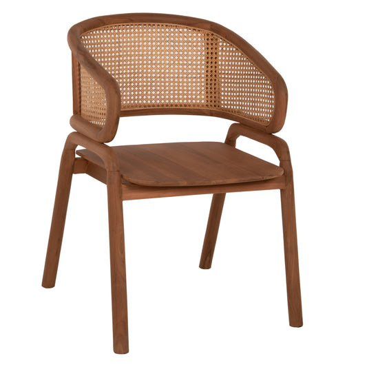 ARMCHAIR TEAK WOOD & RATTAN BACKREST NATURAL 57x62x83Hcm.HM9402.01 image 1
