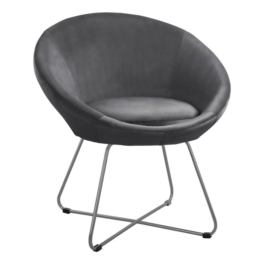 HM8468.01 armchair, crossed legs, grey velvet, 74Χ64Χ79 image 1