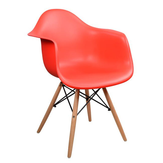 Armchair with wooden legs and red seat Mirto HM005.04 64x60x81 cm image 1