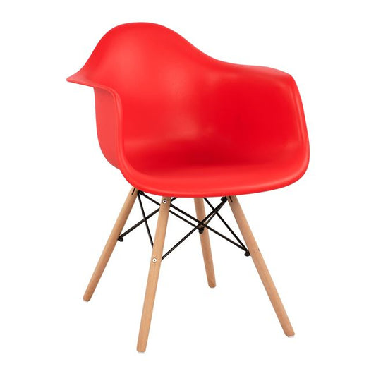 Armchair with wooden legs & red seat Mirto HM005.08 Full K/D  61x60x82 cm image 1