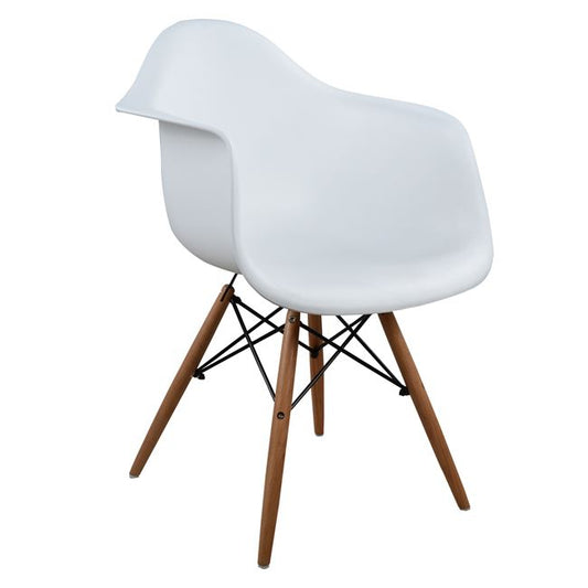 Armchair with wooden legs and white seat Mirto HM005.01 64x60x81 cm image 1