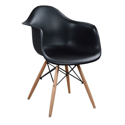 Armchair with wooden legs and black seat Mirto HM005.02 64x60x81 cm image 1