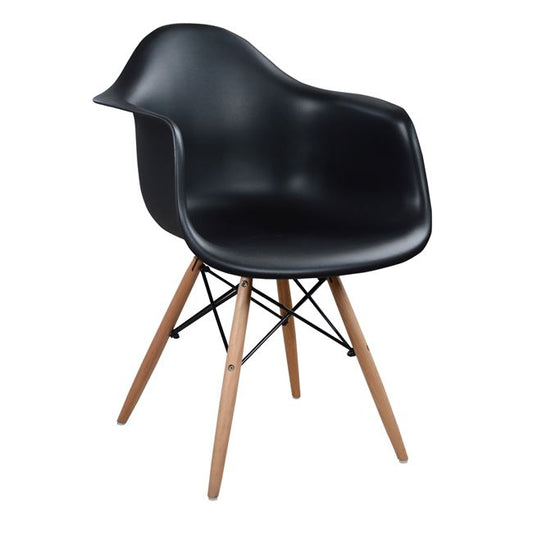 Armchair with wooden legs and black seat Mirto HM005.02 64x60x81 cm image 1