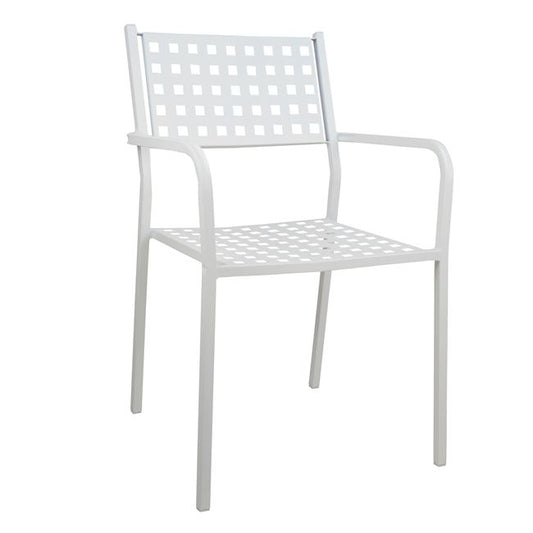 Armchair Metallic HM5031.02 Zeta in white color 54x51x84 cm image 1