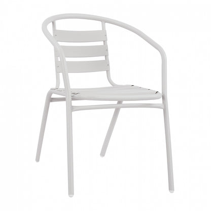 Armchair Laura Metallic White with aluminum slices HM5037.02 54x59x73cm image 1