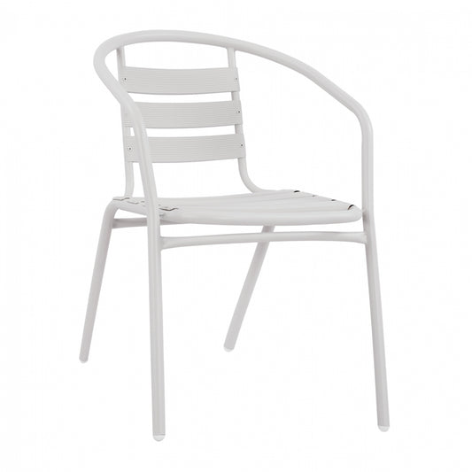 Armchair Laura Metallic White with aluminum slices HM5037.02 54x59x73cm image 1