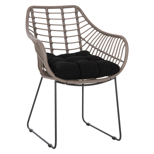 Metallic armchair HM5300.10 Grey Mocha matte with wicker 60x56x84cm image 1