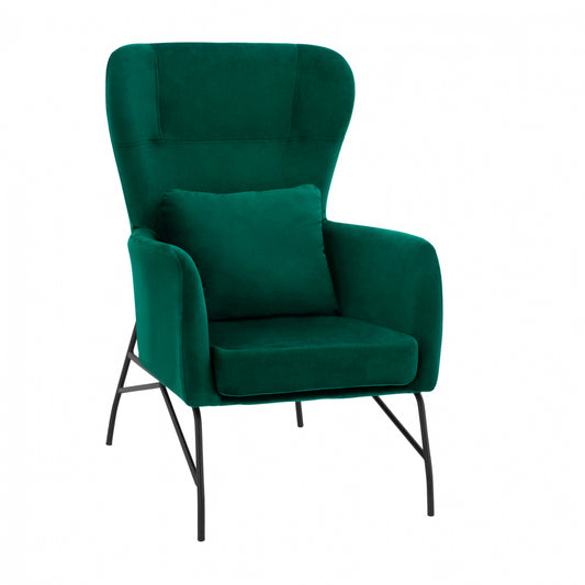 Armchair Velvet Cypress Green with metallic black leg HM8721.03 67x80x102 cm. image 1