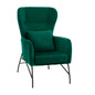 Armchair Velvet Cypress Green with metallic black leg HM8721.03 67x80x102 cm. image 1
