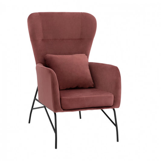 Armchair "ROYALTY", Velvet Dusty Pink, with metal black leg HM8721.02 image 1