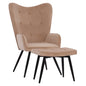HM8918.11 armchair CRAWLEY, beige velvet, footstool, 70x57x103 image 1