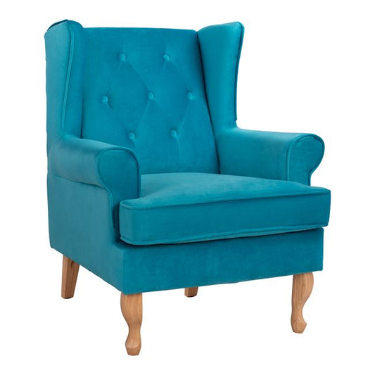 Armchair Turquoise velvet BRANDON 81x83x101cm HM3073.18 image 1
