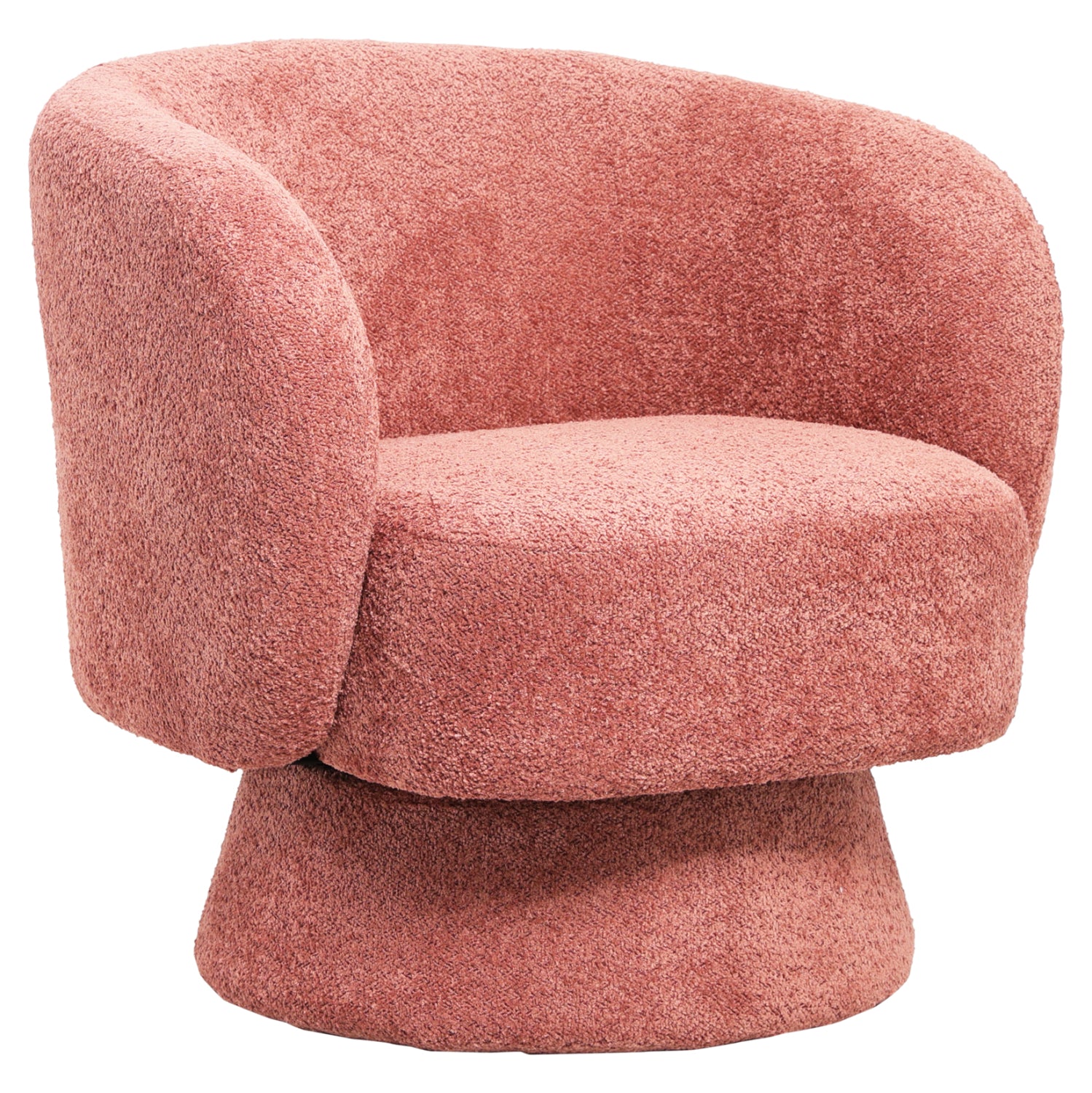 ARMCHAIR SWIVEL KARLEN HM9592.02 PINK BOUCLE FABRIC 78x81x77Hcm. image 1