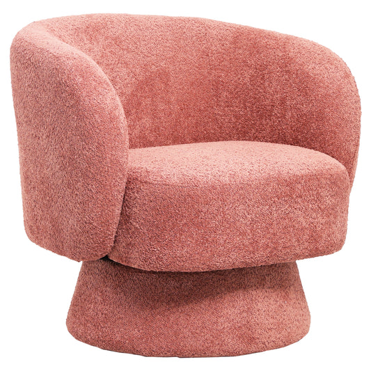 ARMCHAIR SWIVEL KARLEN HM9592.02 PINK BOUCLE FABRIC 78x81x77Hcm. image 1