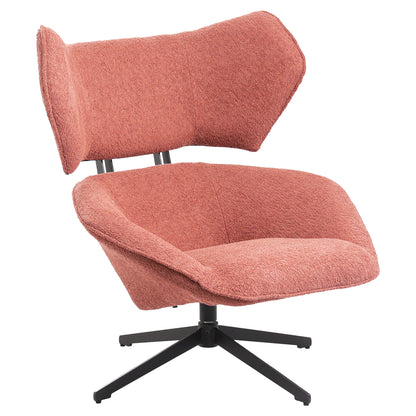 ARMCHAIR SWIVEL BRYLL HM9597.02 PINK BOUCLE-BLACK METAL BASE 86x90x97Hcm. image 1