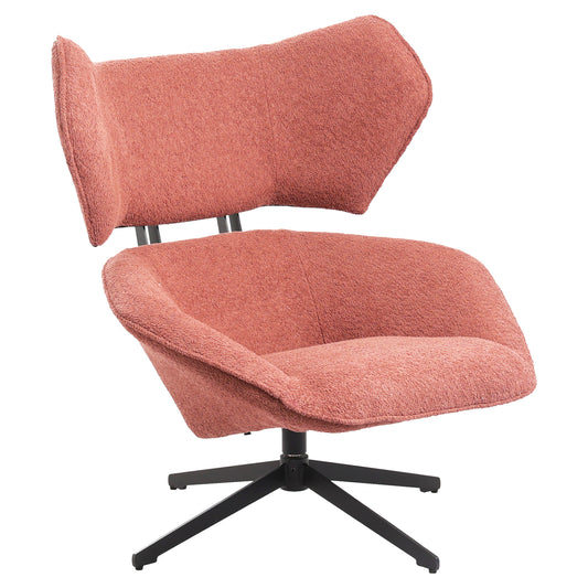 ARMCHAIR SWIVEL BRYLL HM9597.02 PINK BOUCLE-BLACK METAL BASE 86x90x97Hcm. image 1