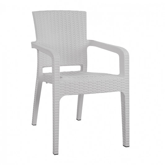 Polypropylene Armchair Rattan HM5590.04 White color 58x55x87 cm. image 1