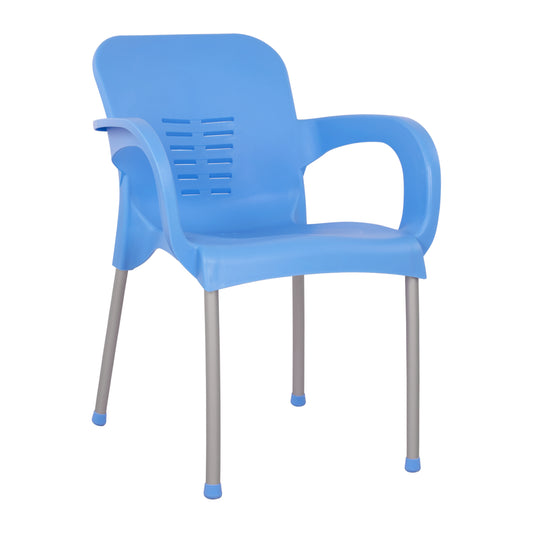 Armchair Polypropylene KAREK HM5592.08 Blue color Aluminum leg 59x58x81 εκ. image 1