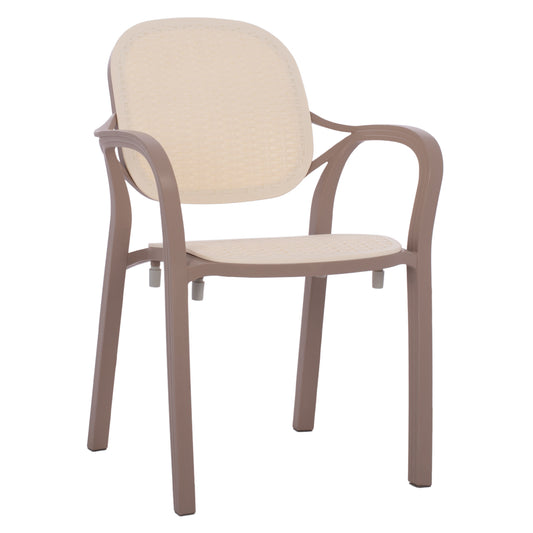 POLYPROPYLENE ARMCHAIR KHEM HM5820.02 CAPPUCCINO-BEIGE 57x57x83Hcm. image 1