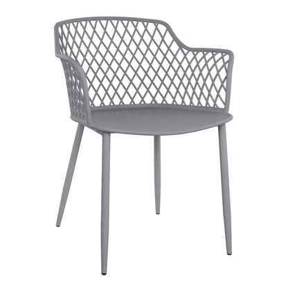 Polypropylene Armchair Jocelyn HM8510.10 Grey with metallic legs 62x55.5x79cm image 1