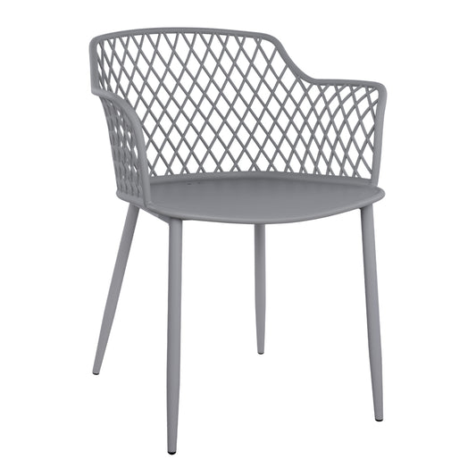 Polypropylene Armchair Jocelyn HM8510.10 Grey with metallic legs 62x55.5x79cm image 1