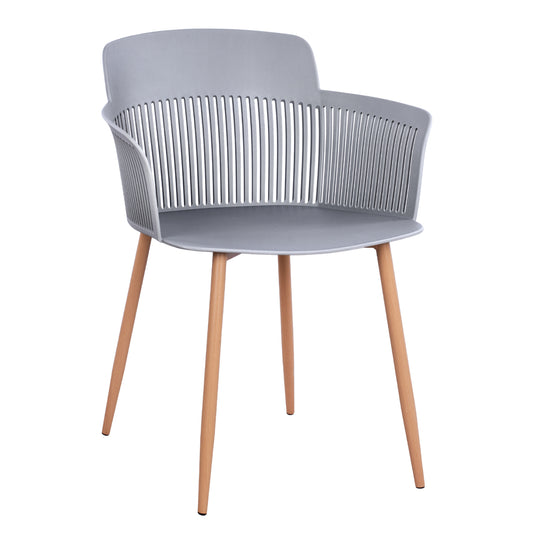 Polypropylene Armchair Nena HM8514.10 Grey with Metallic Legs 61x52x80cm image 1