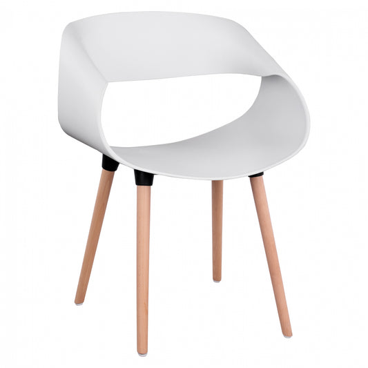 Polypropylene Armchair Maggie HM8600.01 in white color 59x53x80 cm image 1