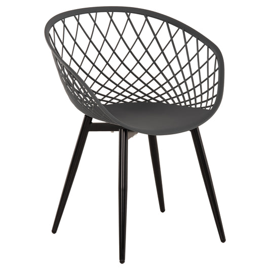ARMCHAIR ARIADNE HM8001.30 GREY POLYPROPYLENE-BLACK METAL LEGS 63x56x80Hcm. image 1