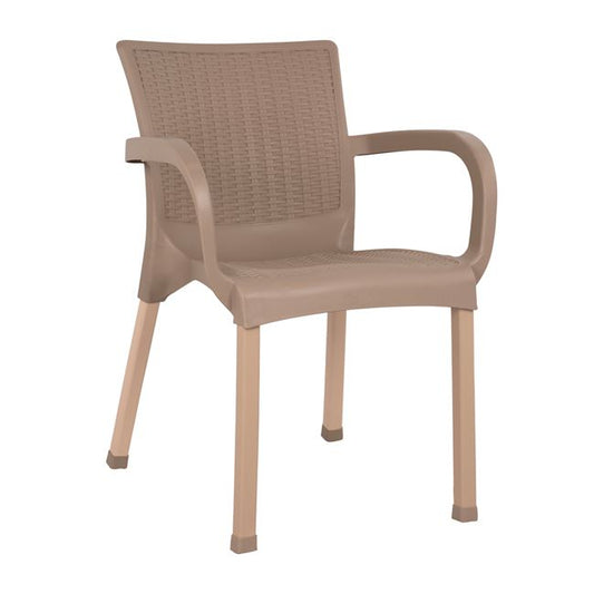 Armchair Polypropylene rattan leg Alu HM5591.02 Cappuccino 60x60x82 cm image 1